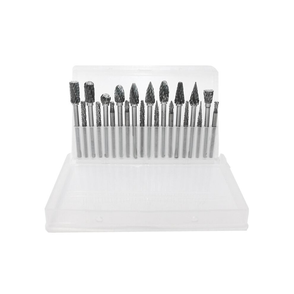 Rock Carbide Burr Set 1/8In Shank 20Pcs Die Grinder Tool Rasp Wood Carving Bits For Metal Wood Weld Grinding Deburring 4713607134103