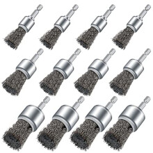 12PièCes Roue de Brosse MéTallique pour Perceuse, Brosses de Coupe de Roue MéTallique pour L'éLimination de la Rouille de Surface de Peinture de