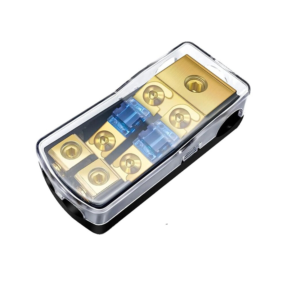 2 Way Anl Fuse Holder, Copper 0/2/4 Gauge To 4/6/8 Gauge 60 Amp Fuse Distribution Block For Car Audio Amplifier 4713933445270