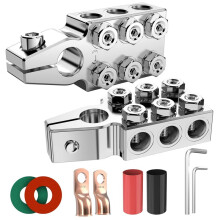 Battery Terminal Connectors, 12-Way Battery Terminal Clamps, Battery Terminals Top Post 8AWG to 4/0(XL) AWG Gauge