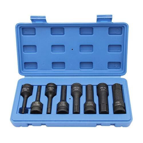 1/2 Inch Drive Master Impact Hex Bit Set, Hex Driver,1/2 Inch Drive Hex Bit Socket Set,Standard Metric Sizes, 8pcs 1