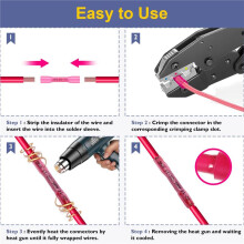 210PCS Heat Shrink Butt Connectors, Marine Grade Electrical Wire Connectors Kit, for Cable,Boat,Wiring