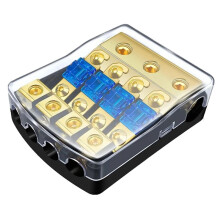 4-Weg ANL Zekeringhouder, Koper 0/2/4 Gauge Tot 4/6/8 Gauge 60 Amp Zekeringverdeelblok voor Auto-Audioversterker