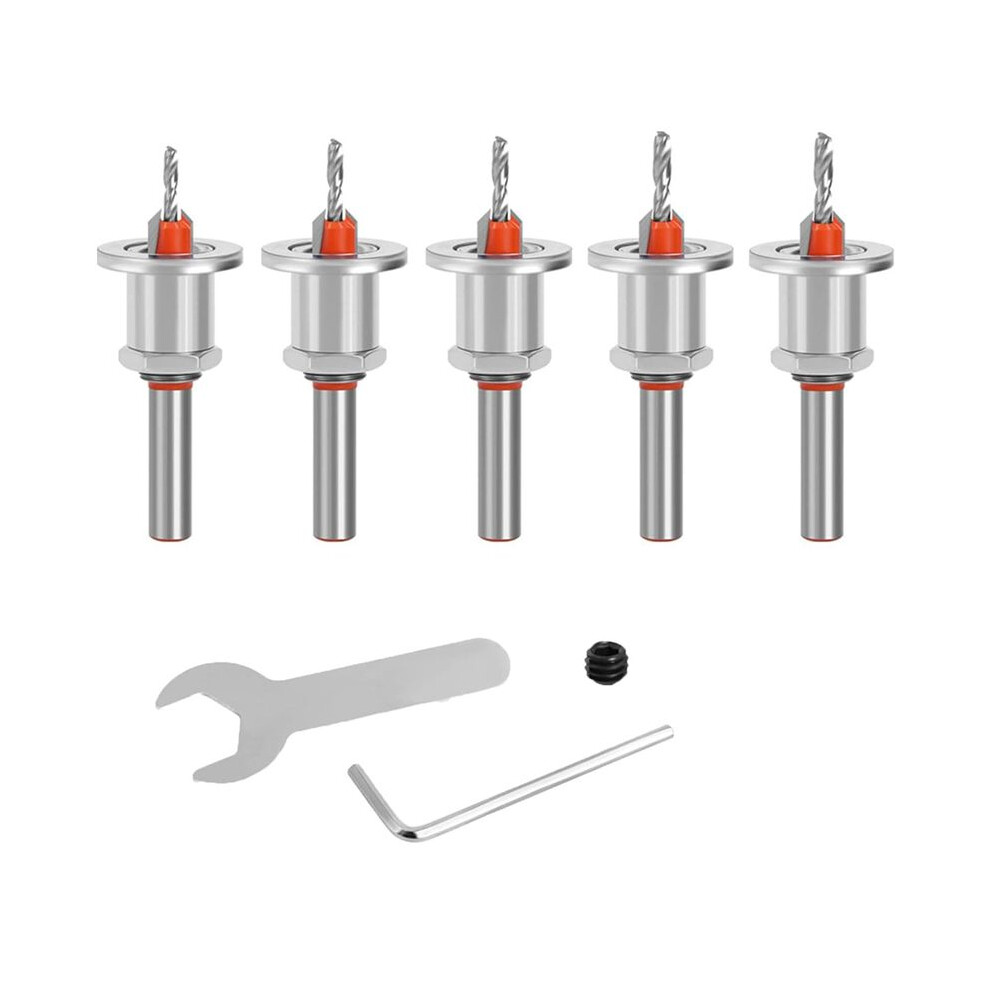 5 Pcs Countersink Drill Bit Set, Countersink Drill Bit Set, Countersink Bits For Wood, Adjustable Depth Drill Bit 6032151785790
