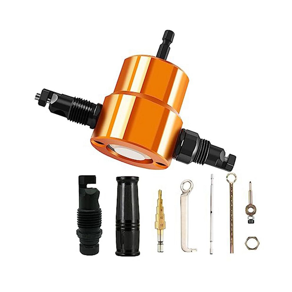 Double Headed Sheet Metal Nibbler, Drill Attachment Metal Cutter With Extra Punch For Straight Curve And Circle Cutting 4711414553230