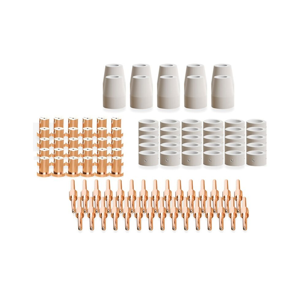 100Pcs Plasma Cutting Tip Electrode & Nozzle Kits Consumables Accessories For Pt31 Cut40 50 55 Plasma Cutter Tools 4711411715532