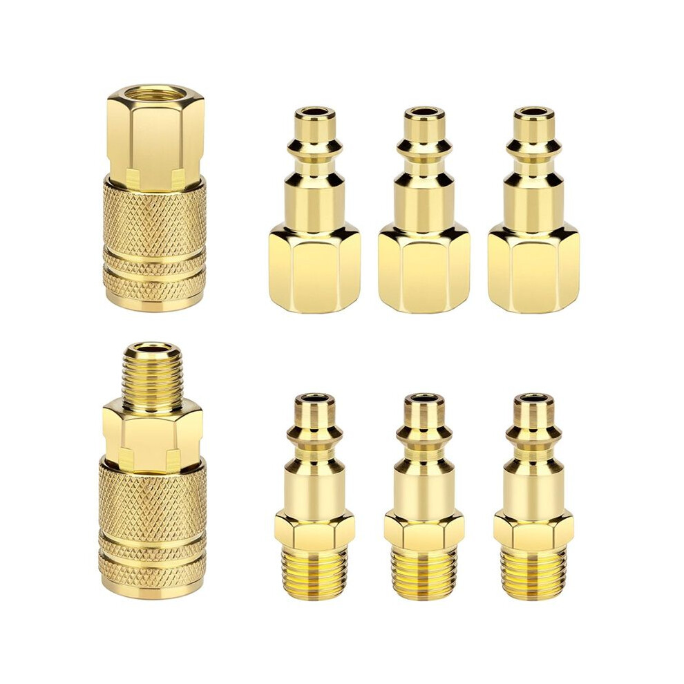 Air Hose Fittings 1/4-Inch Npt Quick Connect Air Compressor Fittings, Universal Air Coupler And Industrial Plug Kit 4713775804587