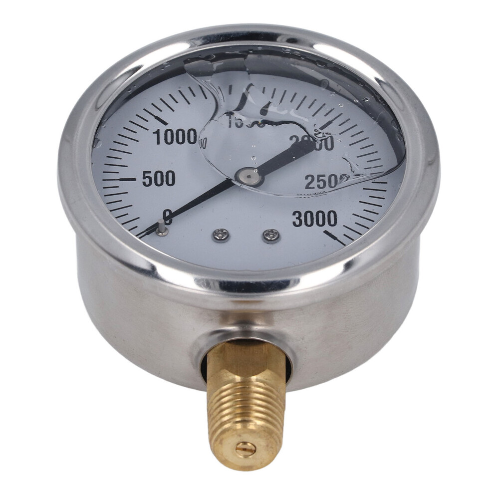 Liquid Filled Pressure Gauge 0-3000 Psi 2.5 Inch Stainless Steel 8731385443916
