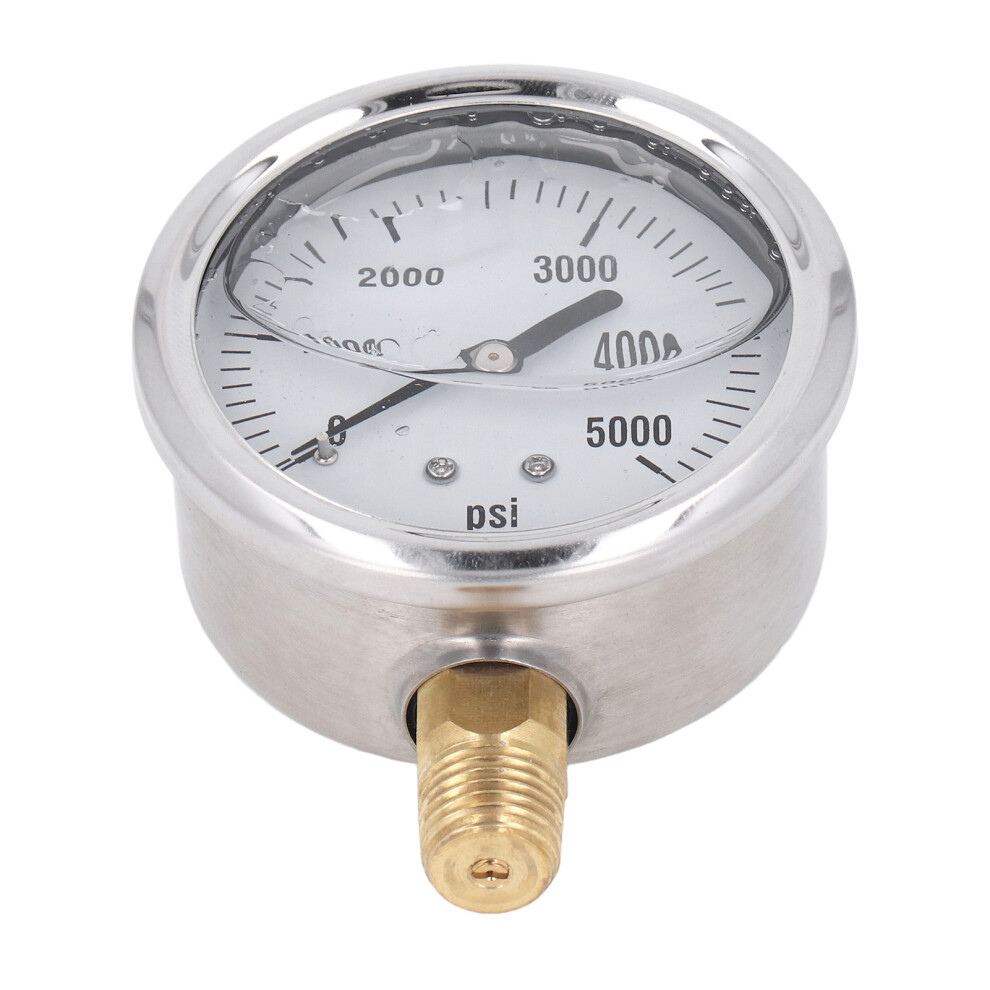 Hydraulic High Pressure Gauge 0-5000Psi 2.5" Stainless Steel Npt 6921385443876