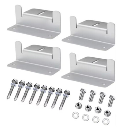 4 Set Solar Panel Mounting Bracket Kits PV Panel Roof Solar Panel Aluminum Mounting Z Type Bracket 1