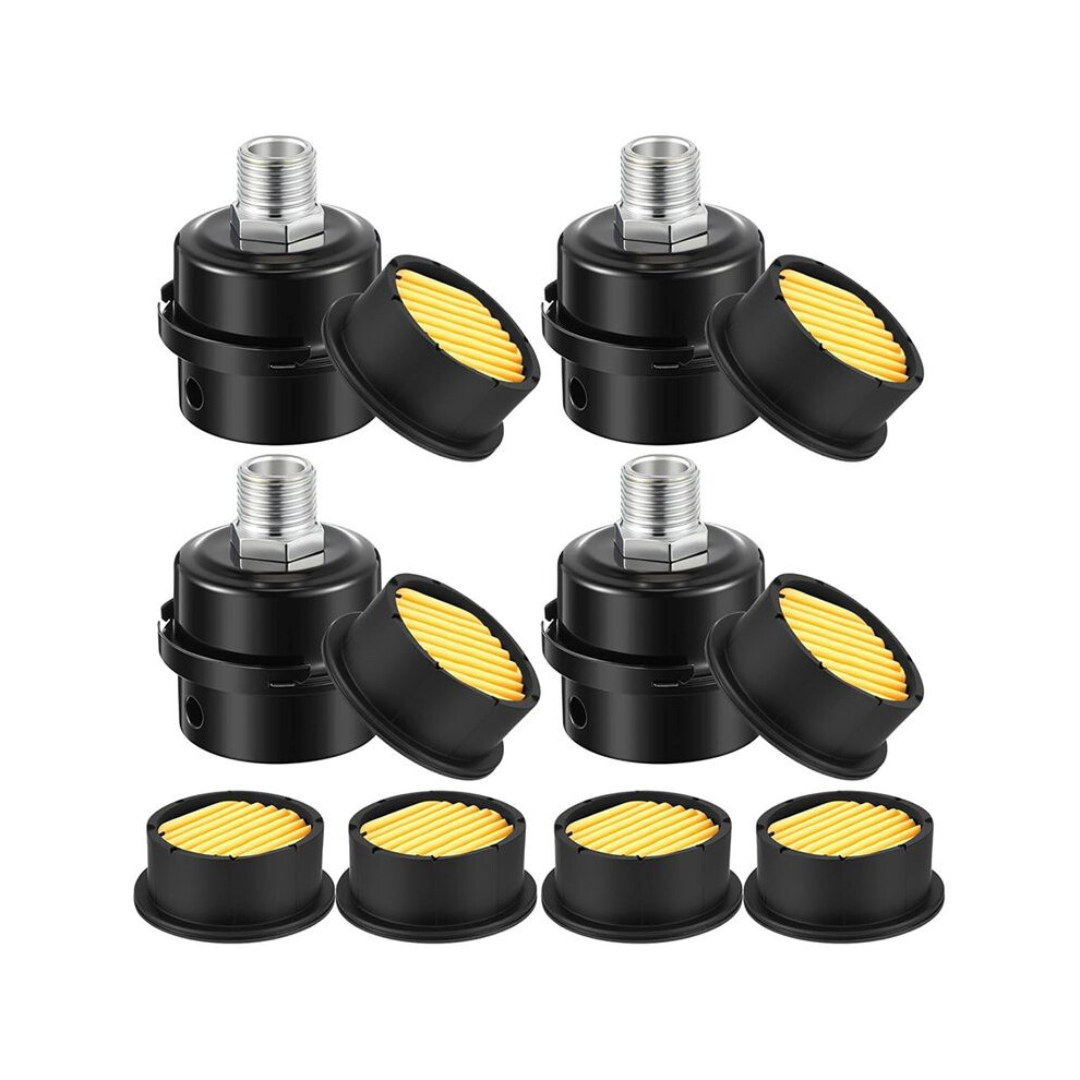 4 Air Compressor Silencer, 1/2Inch Air Compressor Intake Filter Silence And 20Mm Filter Noise Muffler Replacement Parts 4711324406718