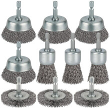 10 Pcs Wire Brush for Drill, 1/4 Inch Hex Shank, Wire Cup Brush Drill Bit for Cleaning Rust, Stripping and Abrasive
