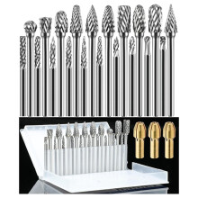3Pcs Collects and 20Pcs 1/8inch Shank Carbide Burr Compatible Wood Stone Steel Attachment Rotary Tool Accessories Set