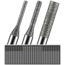 30 Peças de Brocas de Diamante Ø1 mm/2 mm/3 mm, 10 Cada, Haste de 1/8" Compatível com Ferramentas Rotativas para Pedra de Praia de Vidro Marinho