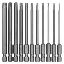 11-Piece 100mm 1/4inch Hex Bit Drive Tamper-Proof Security Drill Magnetic Bit Set Screwdriver Flat