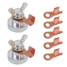 Conjunto de 2 Grampos de Aterramento Magnético para Soldagem com Forte Magnetismo e Substituições de Terminais de Metal