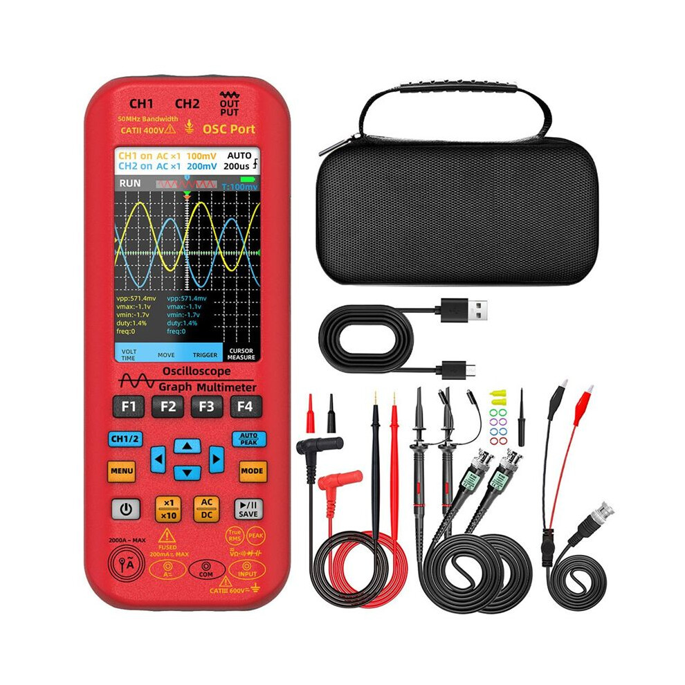 Bside O9 Handheld Oscilloscope Digital Multimeter+Function Signal Generator 3-In-1 Dual Channel 50Mhz Graphic Meter 4711174057689