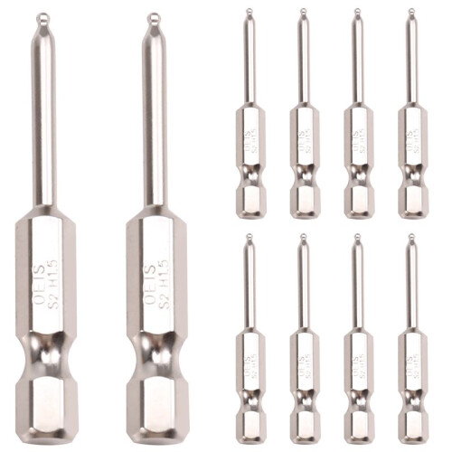 Magnetic Hex Wrench Drill Bits  End Hex Screwdriver Bits Set 100mm Long  Driver Bit 1/4 Inch Hex-Shank 1