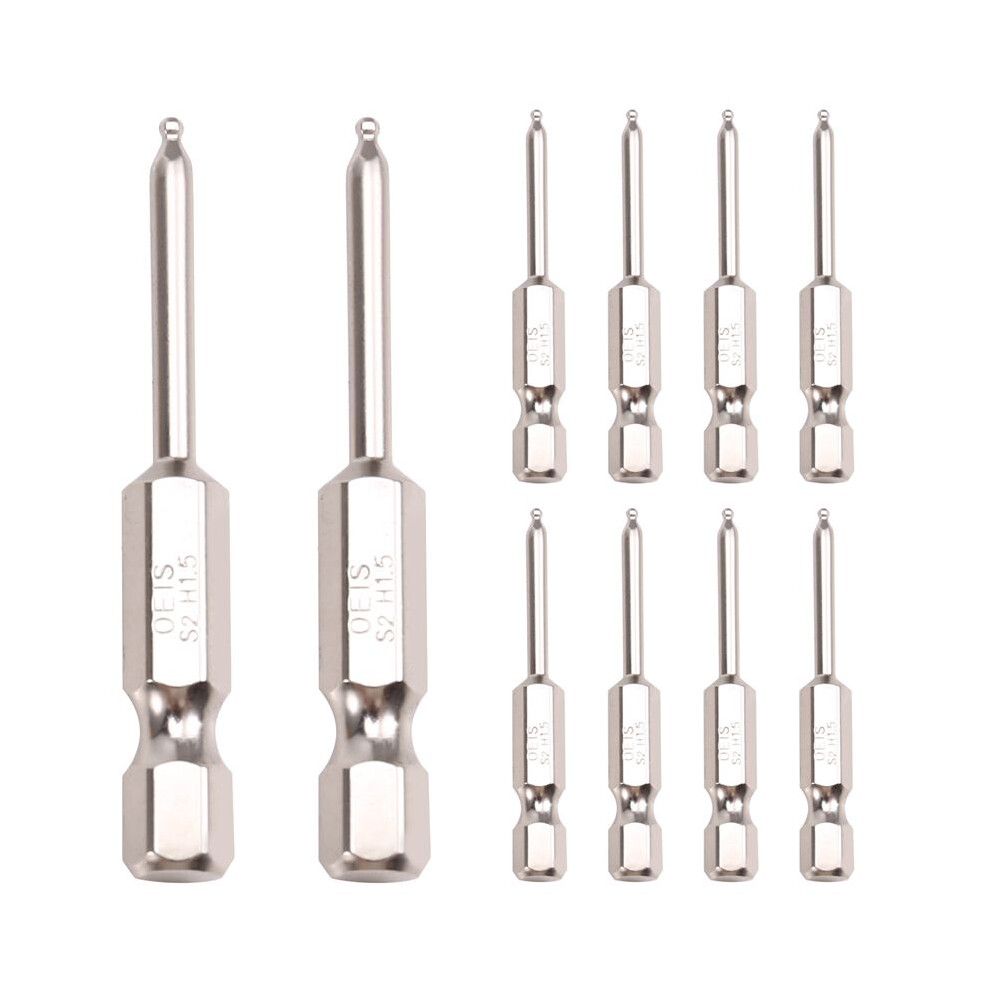 Magnetic Hex Wrench Drill Bits End Hex Screwdriver Bits Set 100Mm Long Driver Bit 1/4 Inch Hex-Shank 4711976252619