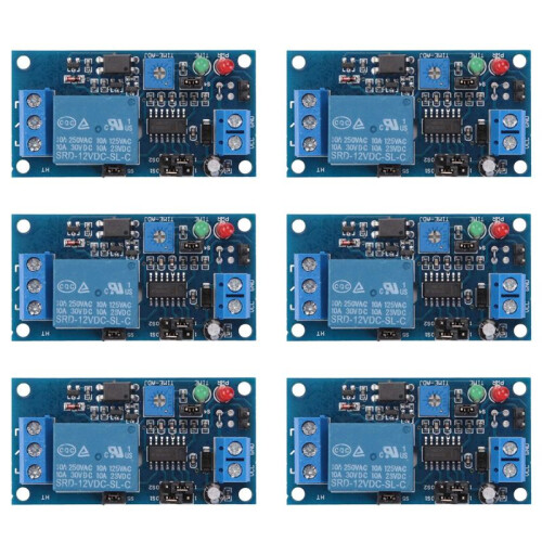 6X 12V  Delay Relay Delay Turn  / Delay Turn Off  Module with Timer