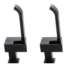 2X Bathroom Basin Faucet Wall Mounted Cold Water Faucet Bathtub Waterfall Spout Vessel Sink Faucet Mop Pool Tap -Black