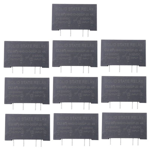 10X Input 3-32V  Output 4A 200V  4 Pin PCB Solid State Relay HHG1D-0/032F-20