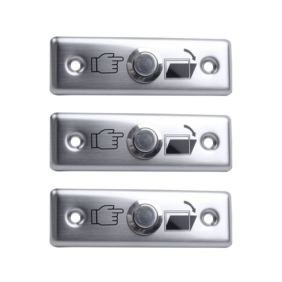 3X Steel Door Exit Release Push Button Home Part Of Access Control M1l3 Silver 6033044890232