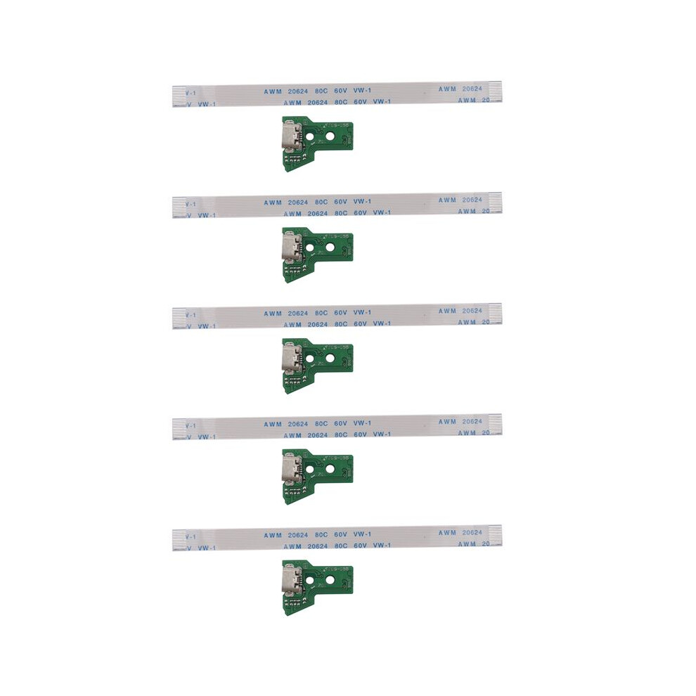 5X For Ps4 Controller Usb Charging Port Socket Board Jds-055 5Th V5 12 Pin Cable 4712412663693