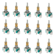 15PCS EC11EBB24C03 Dual Axis Encoder with 30 Positioning Number 15 Pulse Point Handle 25mm