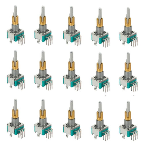 15PCS EC11EBB24C03 Dual Axis Encoder with  30 Positioning Number 15 Pulse Point Handle 25mm
