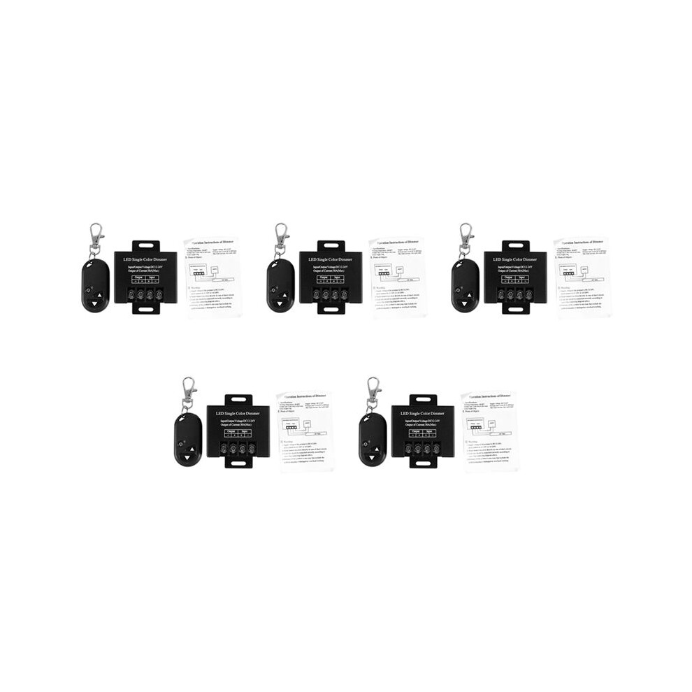 5X 30A Single Channel Led Dimmer Controller With 3 Key Wireless Rf Remote Control For Single Color 5050 3528 Striplight 6032048548446