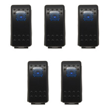5X 12V 20 Amp Waterproof LED /Off Boat Marine SPST 3P Rocker with Light