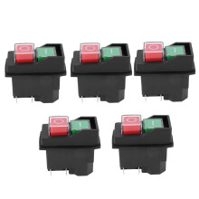 5X Waterproof Electromagnetic Push Button 5 Pins KJD17 220-240V Coil Magnetic Power Tool Safety Switches