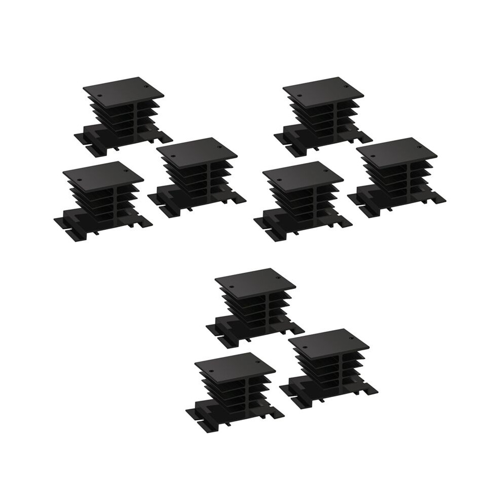 9Pcs Heatsink Pid Temperature Controller Heat Sink For Solid State Relay And Ssr Radiator Module For Ssr-10,25,40A Black 6031969034755