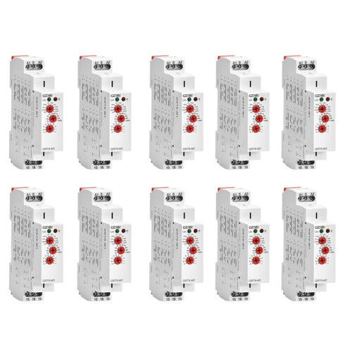 10X GEYA GRT8-M1  Off  Delay Relay 16A AC/DC12V-240V Multifunction Din Rail Automatic Timer Relay