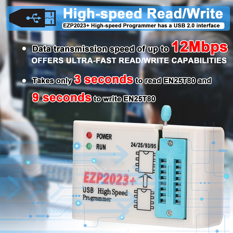 Ezp2023+ High-Speed Programmer For Chips Usb2.0 71X54x22mm Black 8701385444237