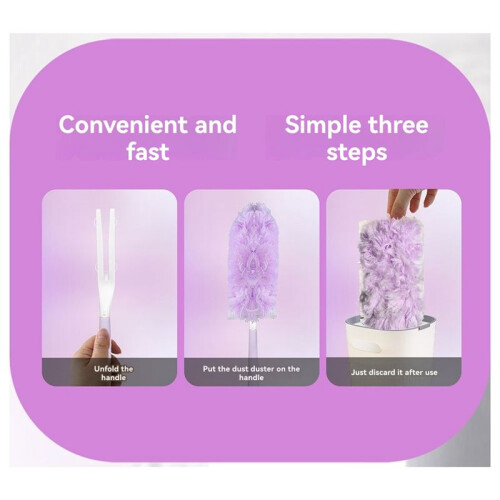 White Peach Scent Duster Electrostatic Adsorption Multi-Function Dust Sweeper Home Use Dust Removal Duster 1