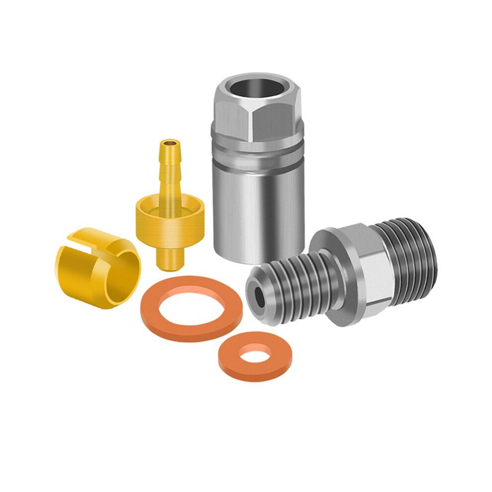 Universal Hope Oil Hose Connector Set Oil Needle Olive Heads Five-Wire Caliper For Hope Tech3 V4 E4 X2 Brake Handle End Yellow/Orange/Silver 6033402151333