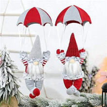 Gnome Figurine Skydiving Gnome Doll  the Table Shelf Desktop Parachute Tomte Plush Gnome Gifts Themed Tree Decor Grey