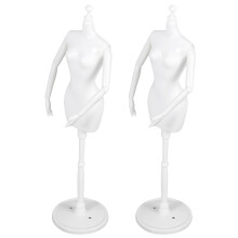 10Stk Mini Mannequin Weiß Mit Stand Für Modepräsentation