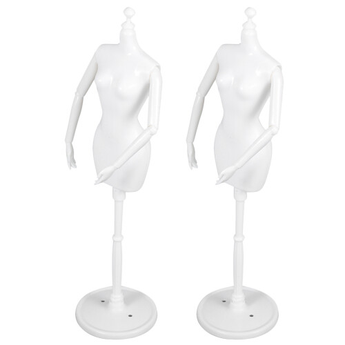 10Stk Mini Mannequin Weiß Mit Stand Für Modepräsentation