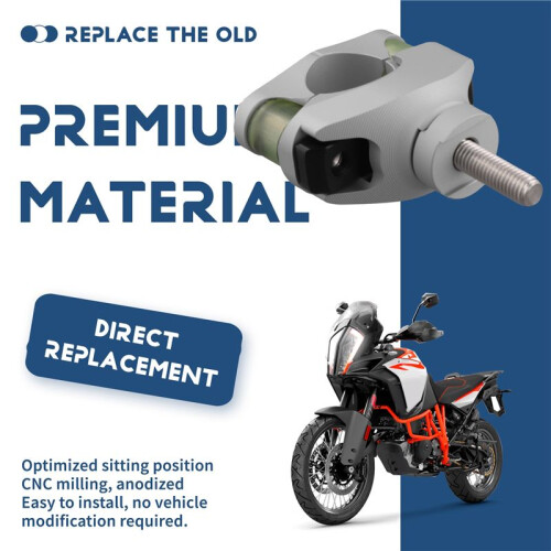 Motorcycle Handle Lifter for 1290 Super Adventure 790 890 ADV Handlebar Riser Handle Height Adjustment Silver 2