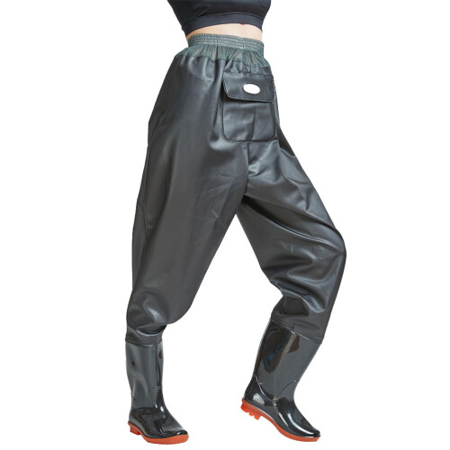 Anglerhose Halb Körper Wader Pants Schwarz Komfort