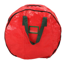 Holiday Wreath Storage Bag with Full Zipper Opening, Dustproof and Waterproof Bag for Seasonal Wreaths, Featuring Tear Resistant Material and Sturdy