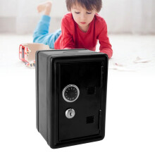 Hucha de metal negra Cierre vertical 12x10x18cm
