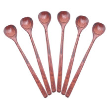 6 PeçAs Colheres Longas de Madeira de Cabo Longo Colheres Redondas Estilo Coreano Colheres de Sopa para Cozinhar Misturando Cozinha
