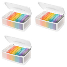 3st 4x6 Tums Fotoförvaringslådor Fotofodral med Handtag, 10 Inre Fotohållare i Plast, Behållare för Scrapbookorganisator