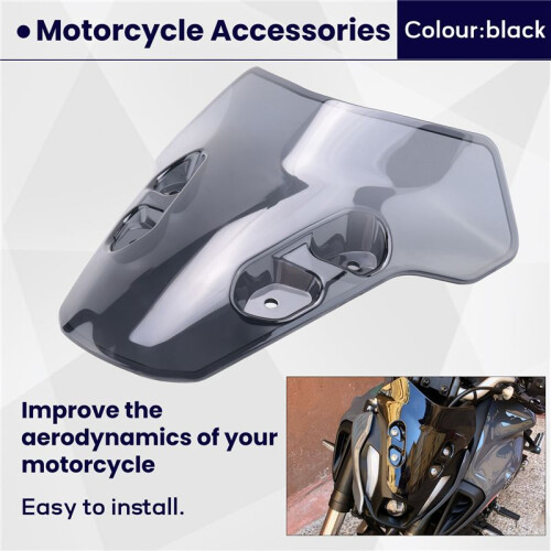 Motorcycle Windshield Windscreen Air Wind Deflector for 2021  MT-07 MT07 MT 07 Mt07 Black 2