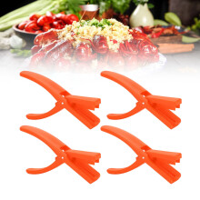 Set di 4 pelapatate per gamberi, sgusciatore in plastica per frutti di mare, risparmio di sforzo, 15x9cm, arancione