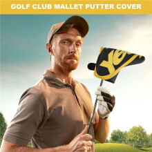 Club Blade Putter Cover Headcover with PU Leather Closure,Yes Printed Patterned Accessories
